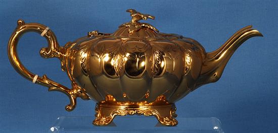 A silver gilt four piece tea and coffee set,